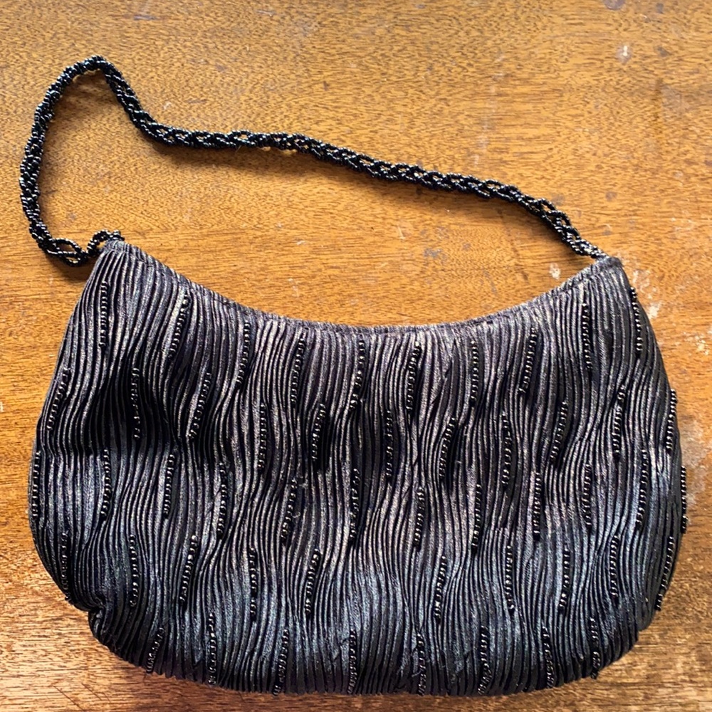 Jessica McClintock black beaded purse